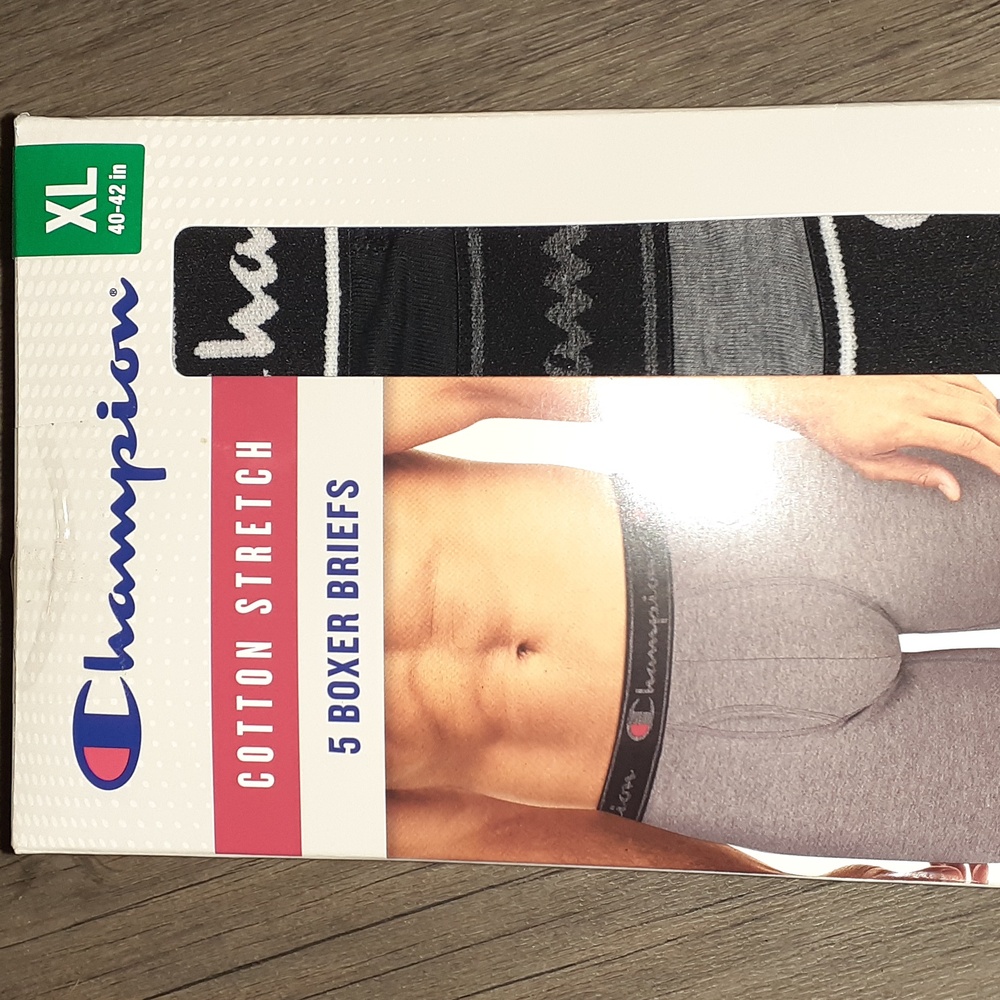 NWT Champion Cotton Stretch Boxer Briefs -5 Pack - Large, X-Large -Open Packages - Picture 3 of 6